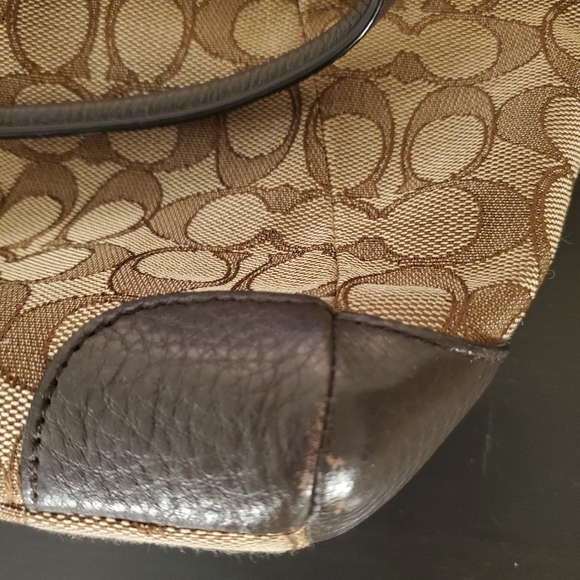 Brown Coach Signature Logo Purse - Picture 3 of 5